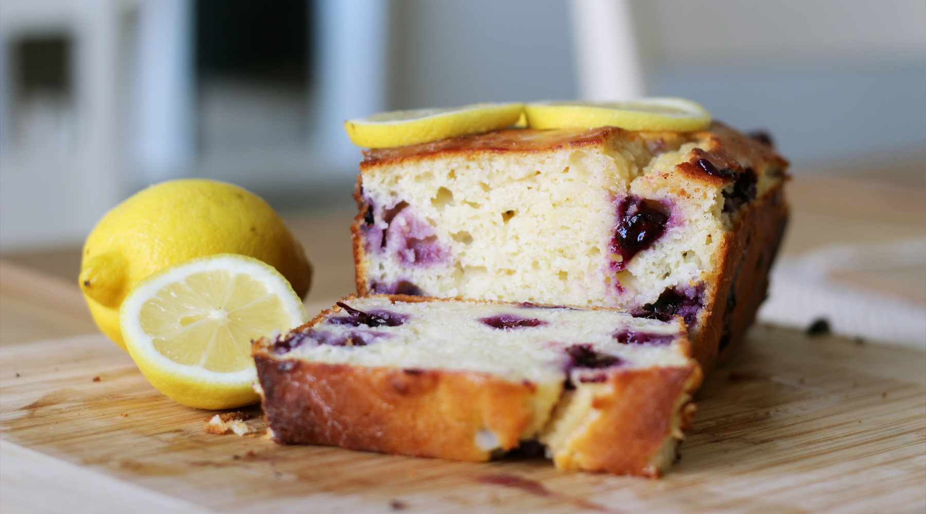 Healthy Lemon and Blueberry Yoghurt Loaf Cake
