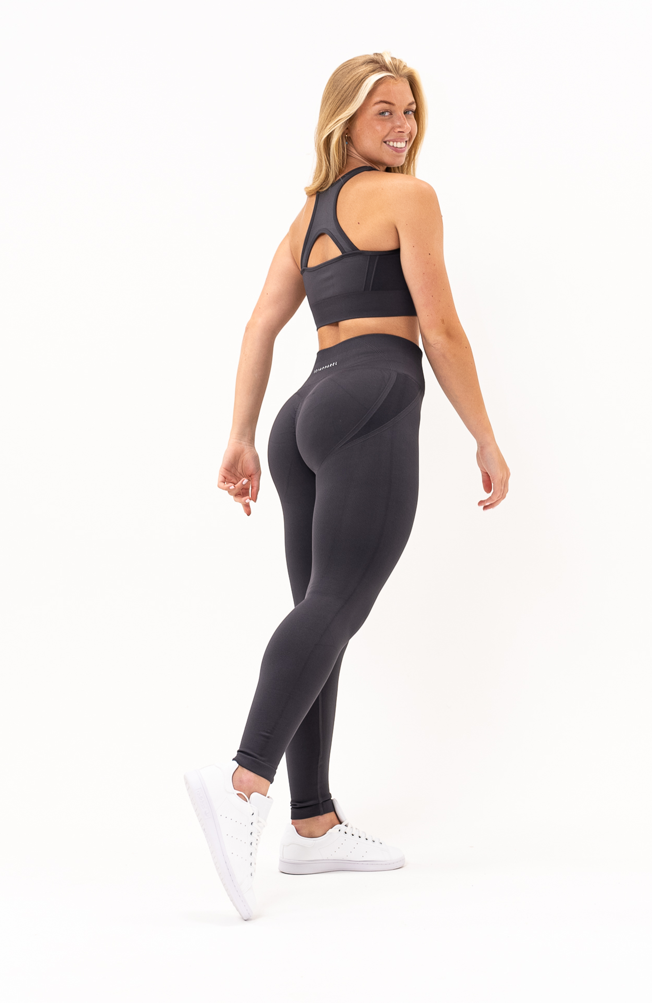 V3 Apparel Womens Tempo Seamless Scrunch Workout Leggings - Grey