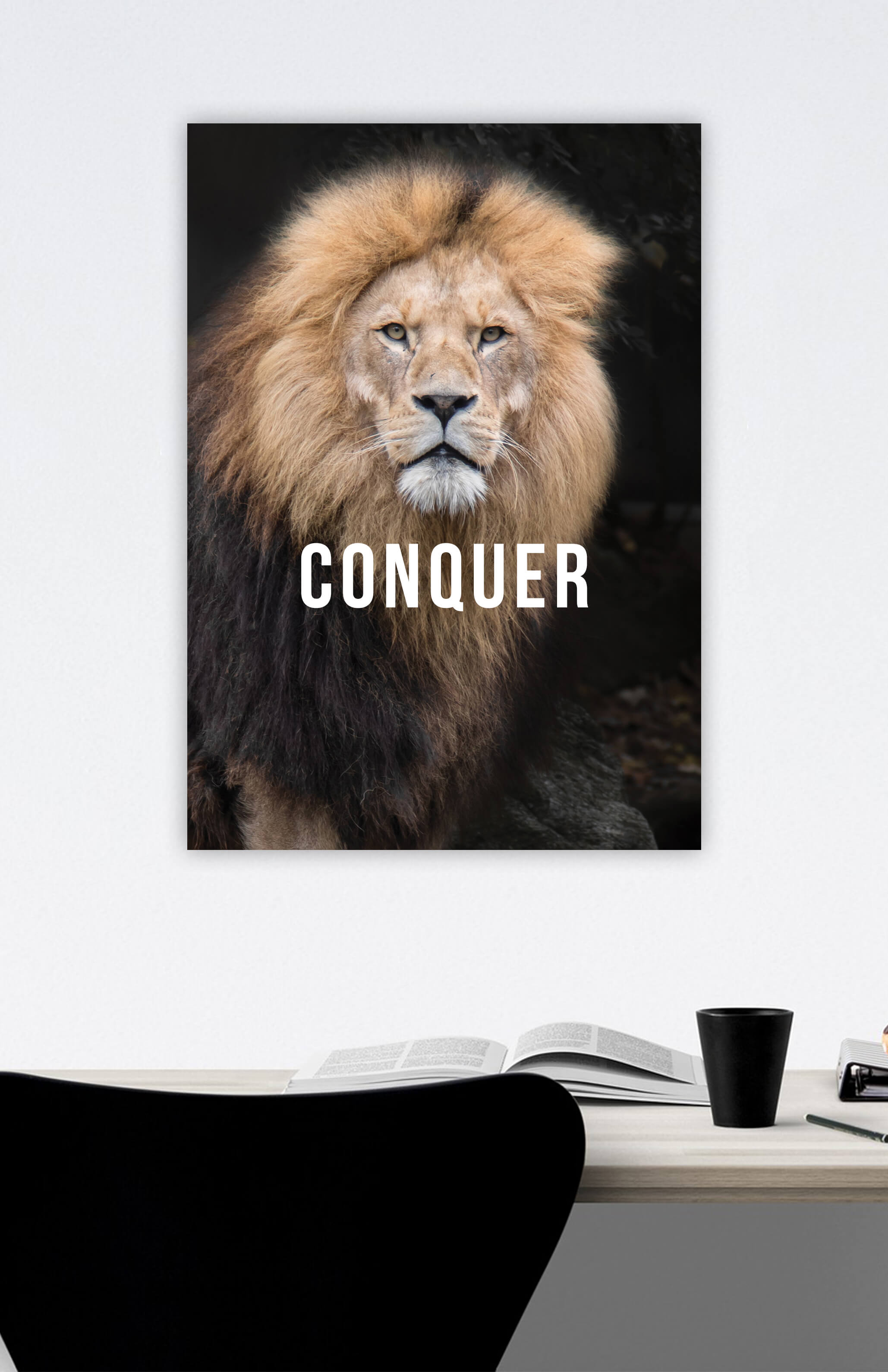 V3 Apparel womens Conquer, Motivational posters, mens inspirational wall artwork and empowering poster quote designs for office, home gym, school, kitchen and living room.
