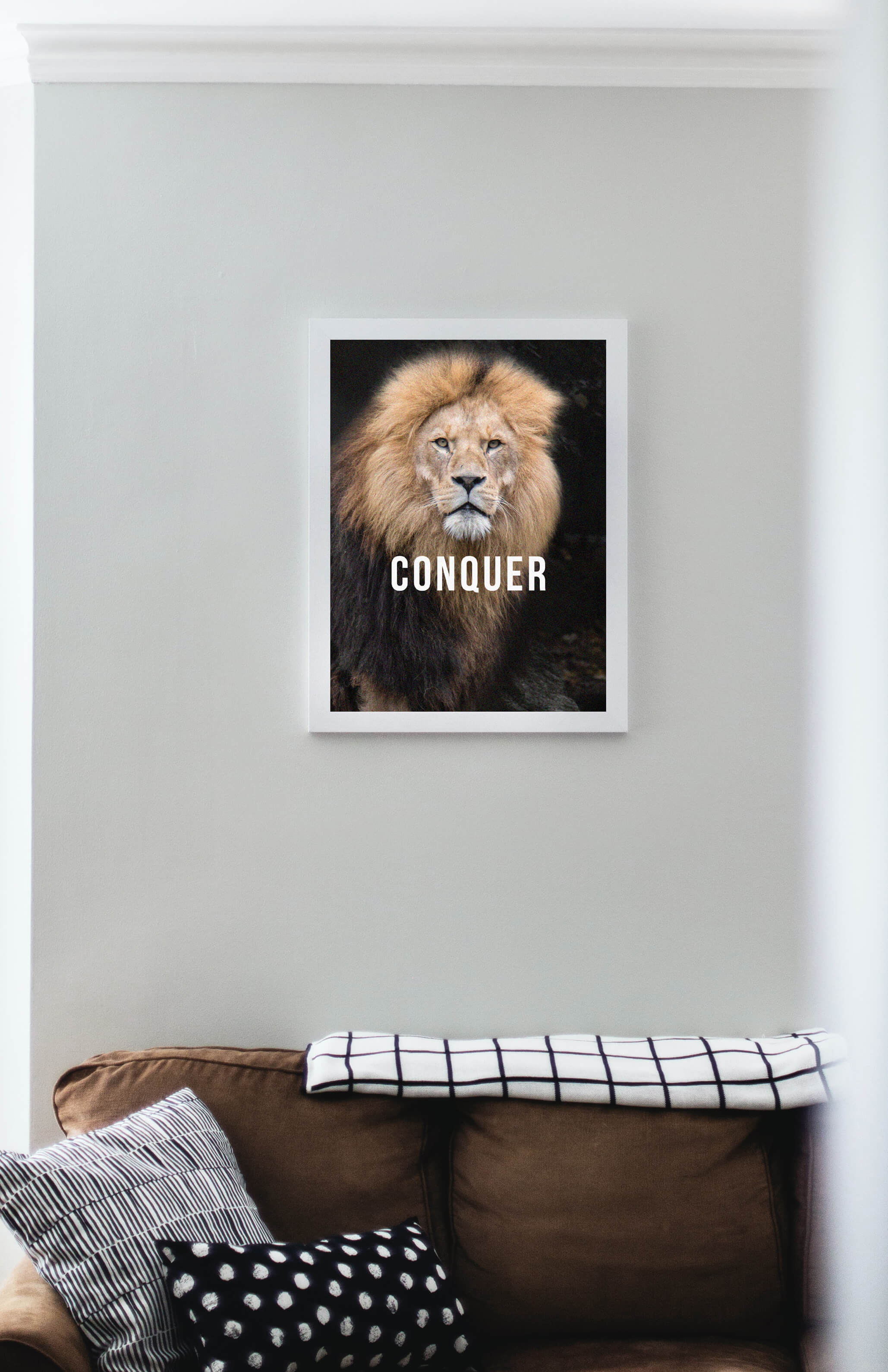 redbaysand womens Conquer, Motivational posters, mens inspirational wall artwork and empowering poster quote designs for office, home gym, school, kitchen and living room.