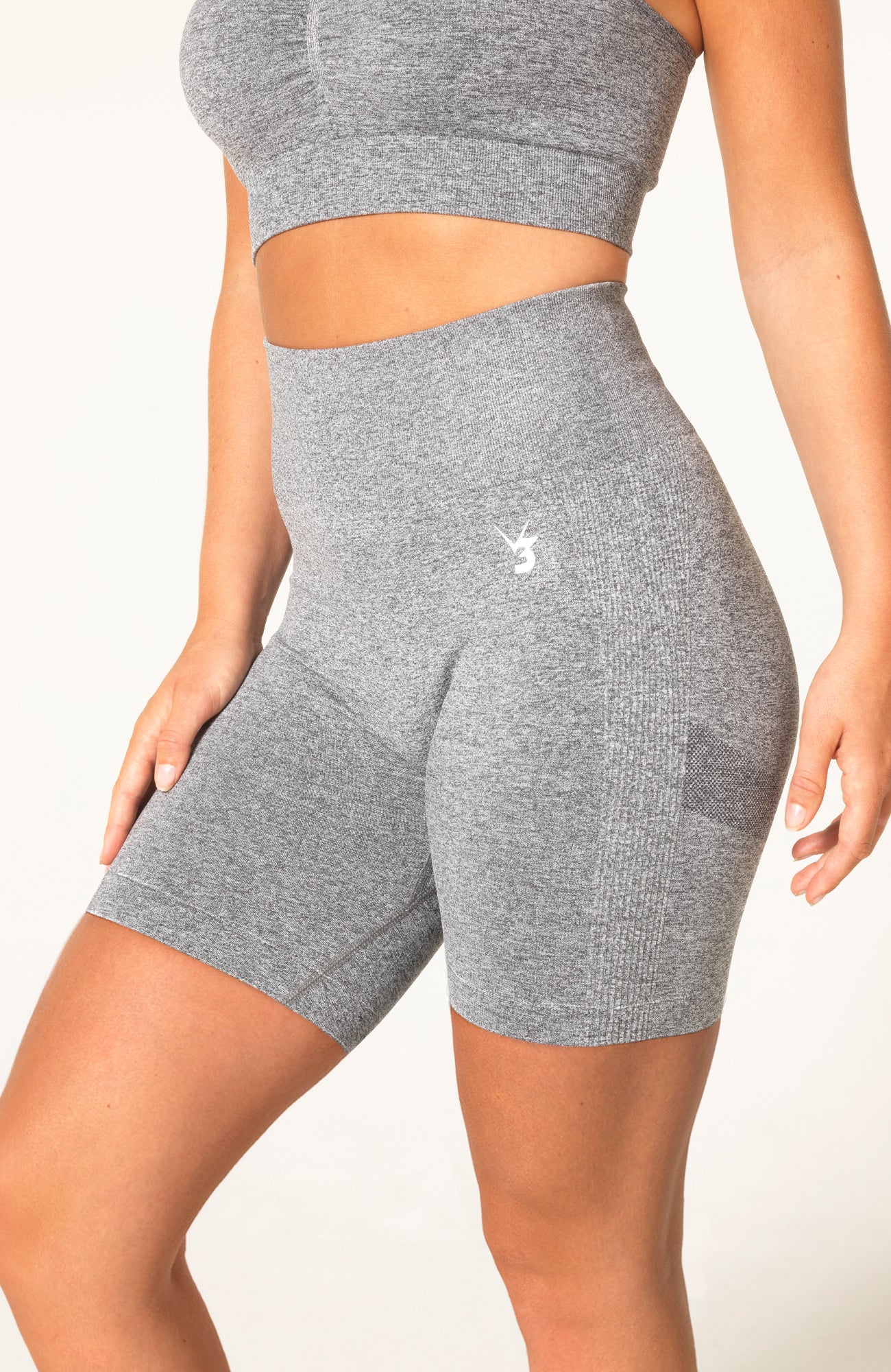 Define Seamless Scrunch Shorts - Grey Marl