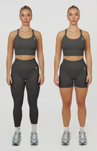 Form Seamless Scrunch Sports Bra, Leggings & Shorts Set - Slate Grey