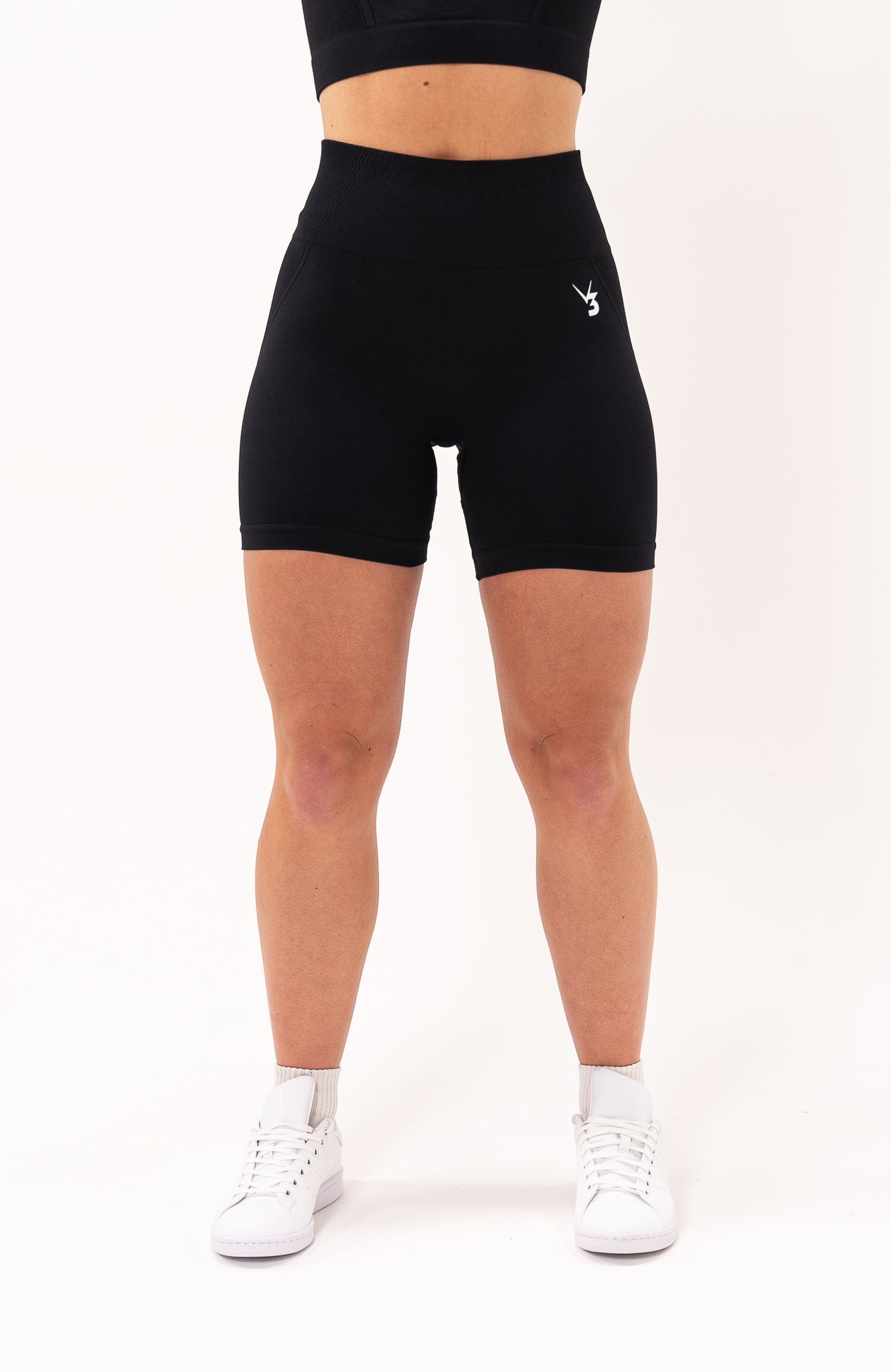 Shops high waisted black shorts spandex