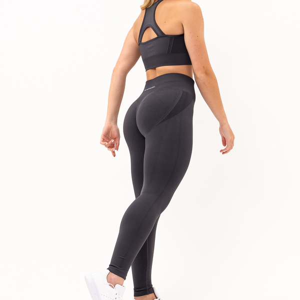 V3 Apparel Womens 2-Piece Tempo Seamless Scrunch Workout Outfit - Grey - Gym  Workout Leggings & Fitness Sports Bra
