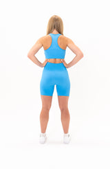 Limitless Seamless Shorts & Sports Bra Set - Azure Blue