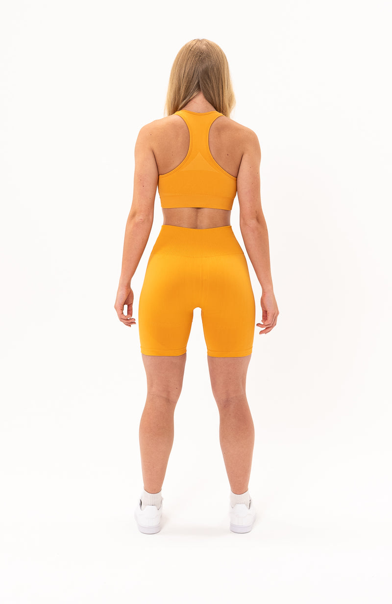 Limitless Seamless Shorts & Sports Bra Set - Orange