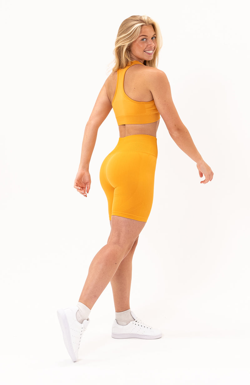 Ourgifts Workout Sets for Women 2 Piece Outfits Seamless High Waisted Workout  Shorts Women with Sports Bra Sets Gym Clothes, Yellow, Small : :  Clothing, Shoes & Accessories