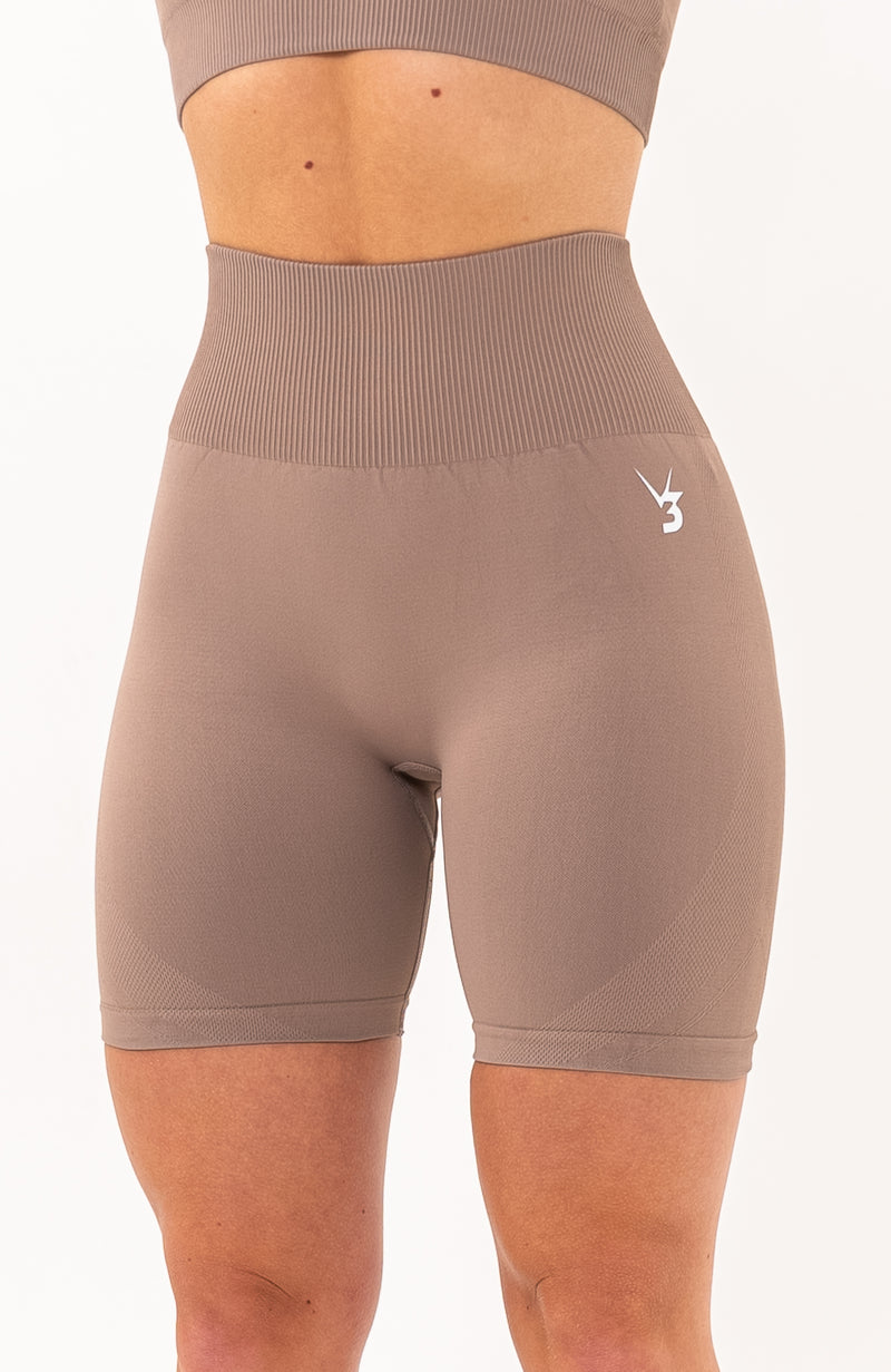 V3 Apparel Womens Limitless Seamless Workout Shorts - Fawn - Gym, Running,  Yoga Tights