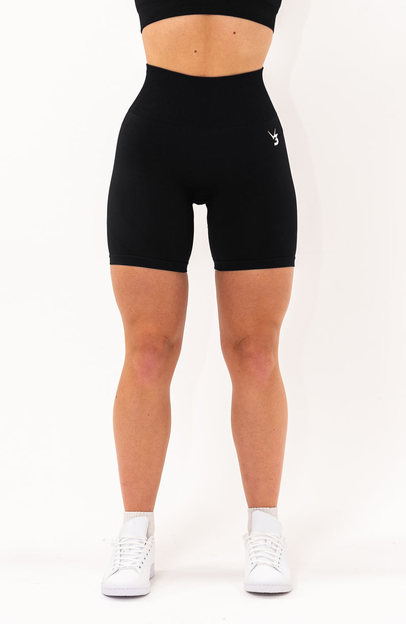 Seamless V Waistline Biker Shorts Black