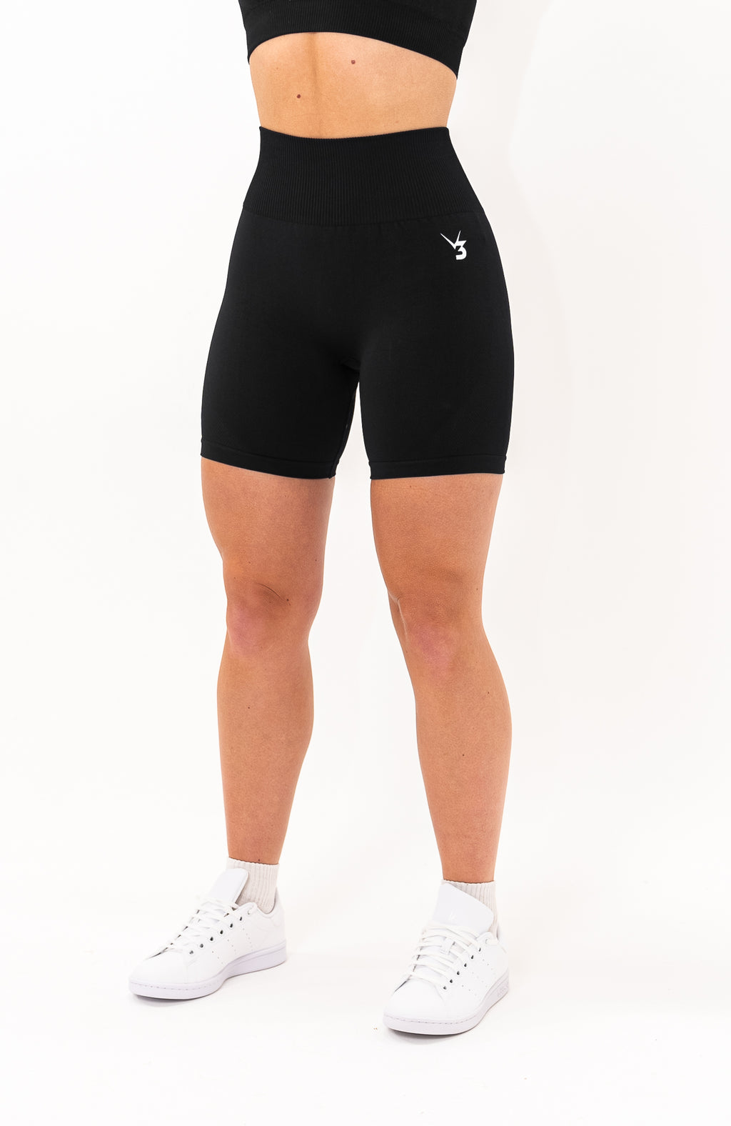 V3 Apparel Womens Limitless Seamless Workout Shorts - Black - Gym