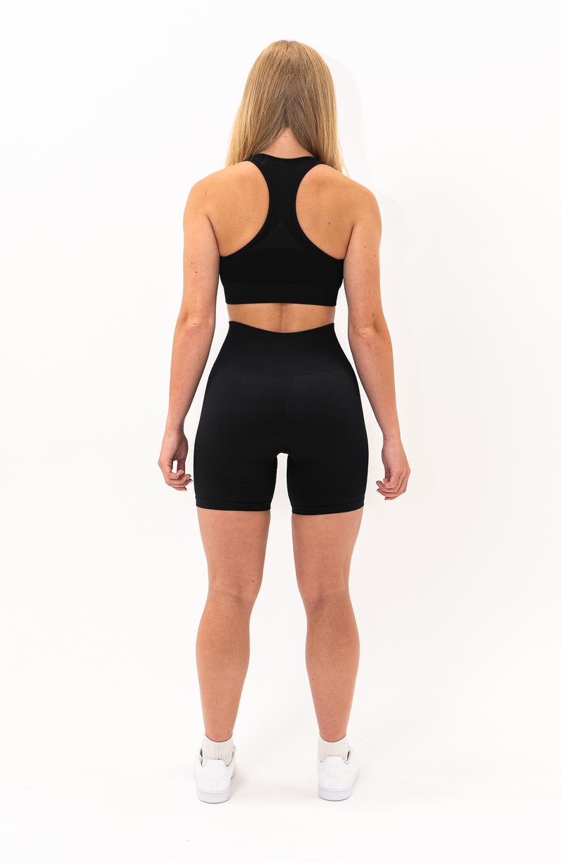 Limitless Seamless Shorts & Sports Bra Set - Black