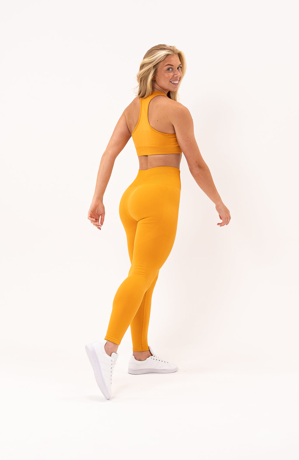 Women's Orange Activewear High Rise Legging Seamless