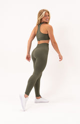 V3 Apparel Women's seamless Limitless bum shaping, high waisted leggings in Olive green fade – Squat proof sports tights for Gym workouts training, Running, yoga, bodybuilding and bikini fitness.