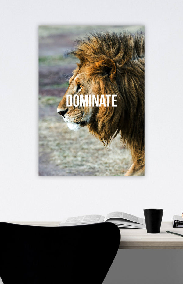 V3 Apparel womens Dominate, Motivational posters, mens inspirational wall artwork and empowering poster quote designs for office, home gym, school, kitchen and living room.