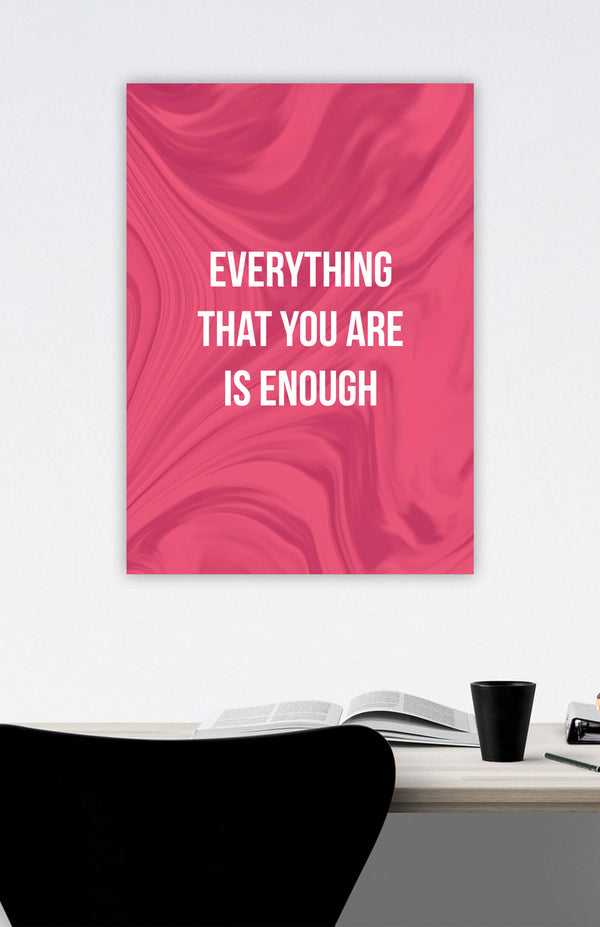 V3 Apparel womens Everything that you are is enough, Motivational posters, mens inspirational wall artwork and empowering poster quote designs for office, home gym, school, kitchen and living room.