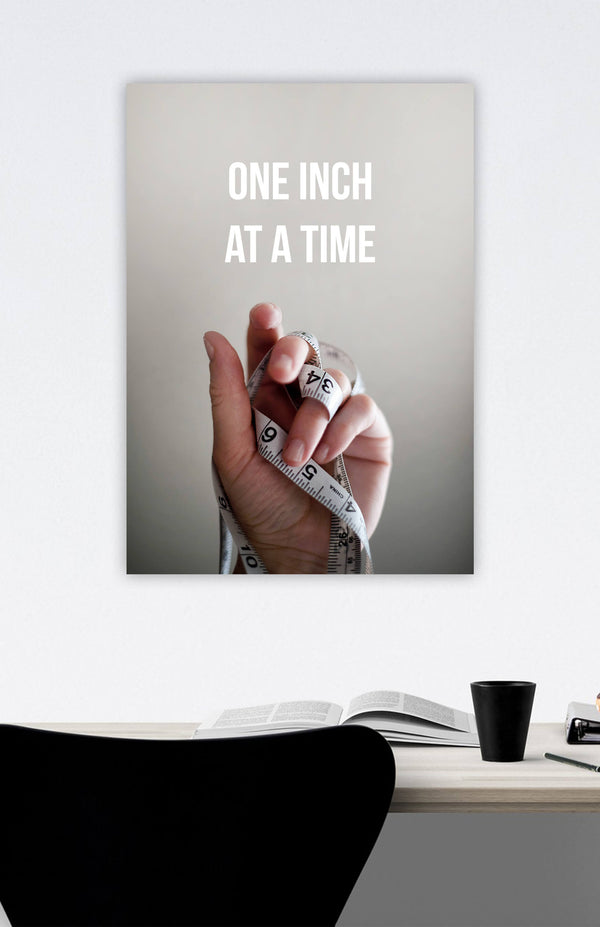 V3 Apparel womens Once Inch At A Time, Motivational posters, mens inspirational wall artwork and empowering poster quote designs for office, home gym, school, kitchen and living room.