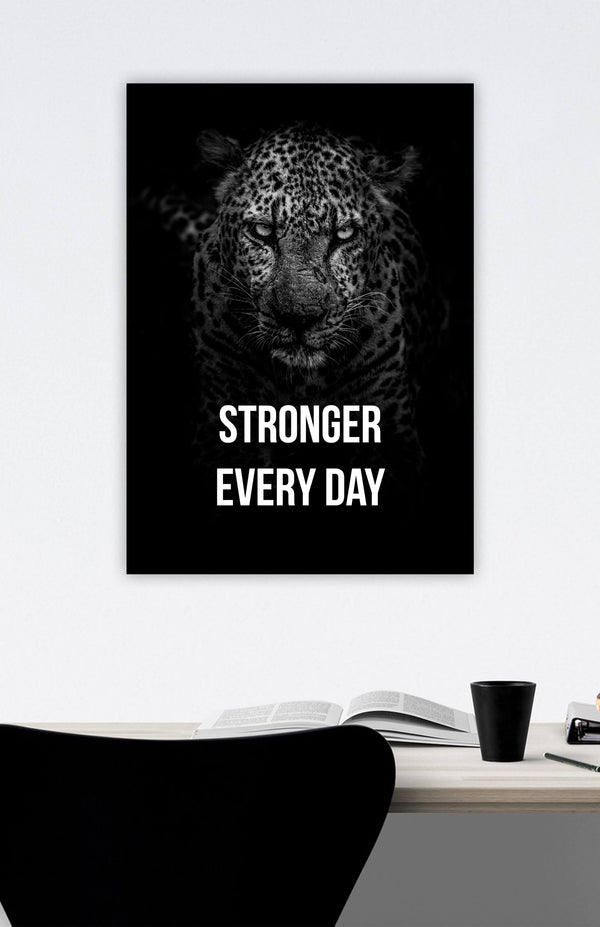 V3 Apparel womens Stronger Every Day, Motivational posters, mens inspirational wall artwork and empowering poster quote designs for office, home gym, school, kitchen and living room.