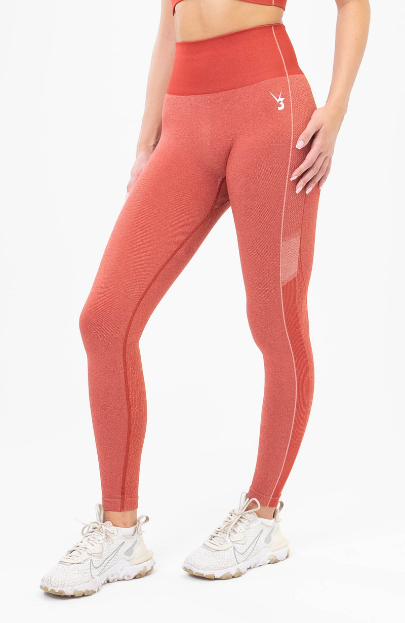 V3 Apparel Womens Seamless Unity Workout Leggings - Red - Gym, Running,  Yoga Tights