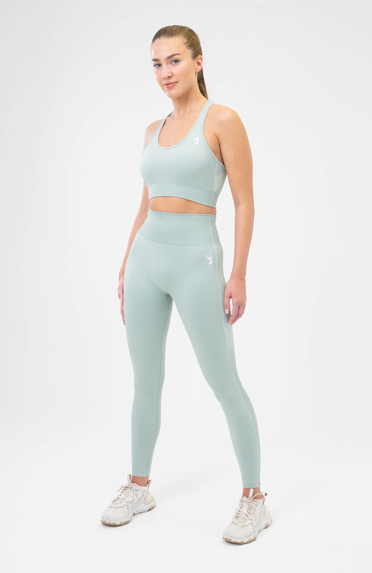 redbaysand Women's Unity seamless high waisted, bum shaping leggings in mint green – Squat proof sports tights for Gym workouts training, Running, yoga, bodybuilding and bikini fitness.